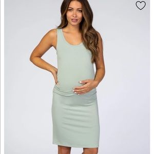 Pink Blush Maternity Dress - Light Mint